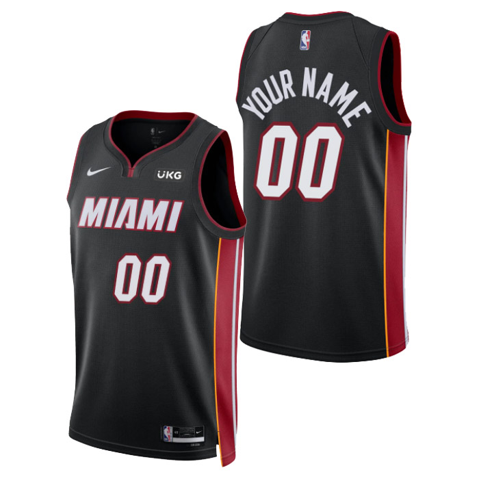 maillot custom miami heat de homme blanc icon edition 2023