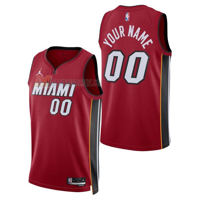 maillot custom miami heat de homme rouge statement edition 2023