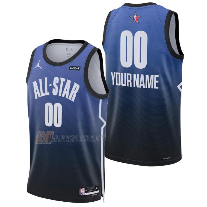 maillot custom nba all-star de homme bleu 2023