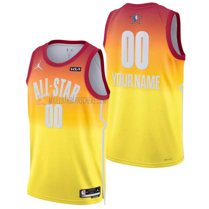 maillot custom nba all-star de homme orange 2023