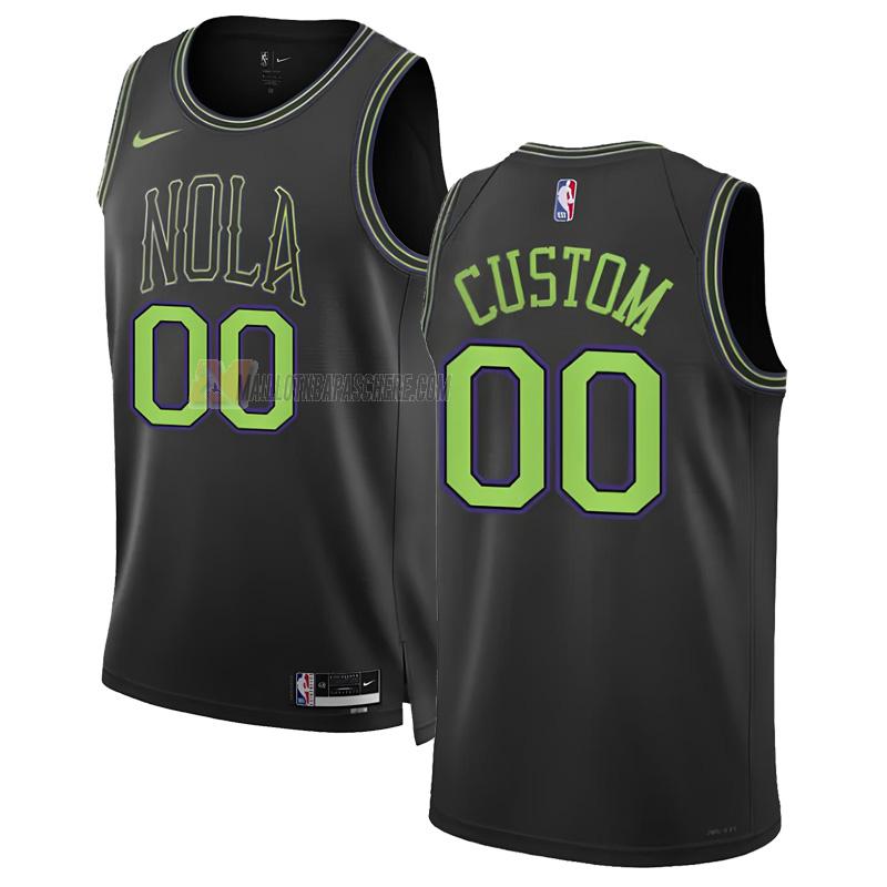 maillot custom new orleans pelicans de 0 homme noir city edition 2023-24