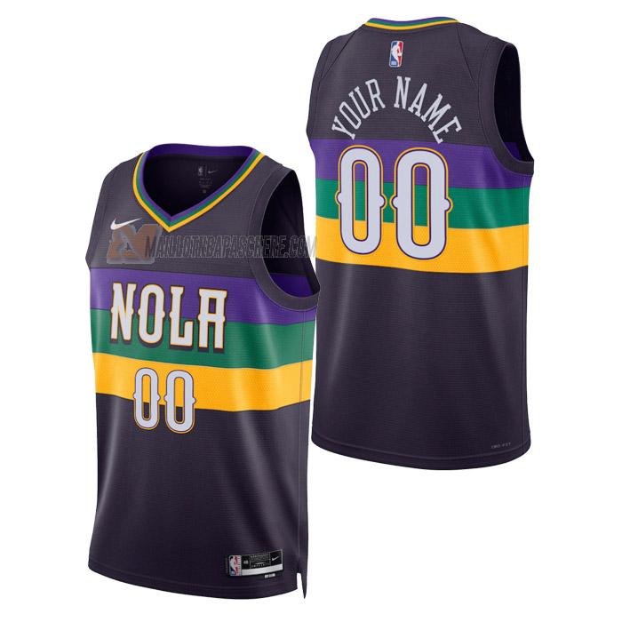 maillot custom new orleans pelicans de homme noir city edition 2023