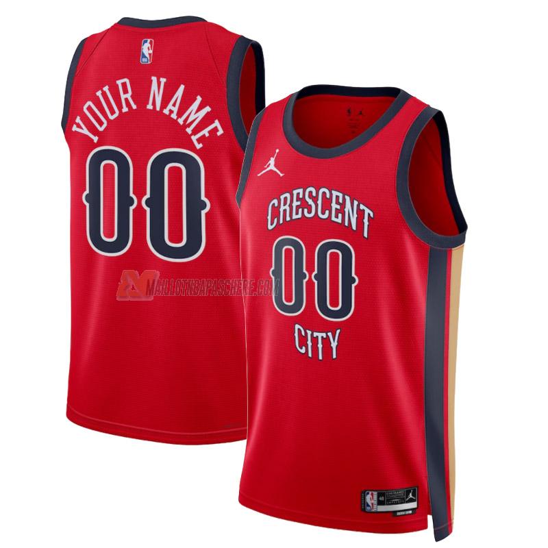 maillot custom new orleans pelicans de homme rouge statement edition 2023-24