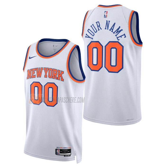 maillot custom new york knicks de homme blanc association edition 2023