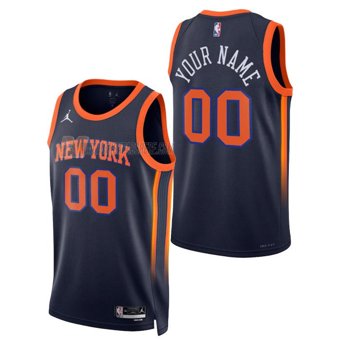 maillot custom new york knicks de homme bleu marine statement edition 2023