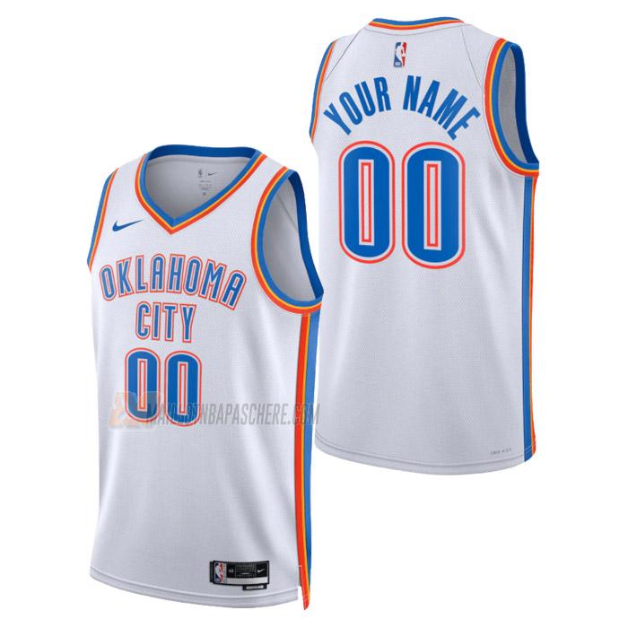 maillot custom oklahoma city thunder de homme blanc association edition 2023