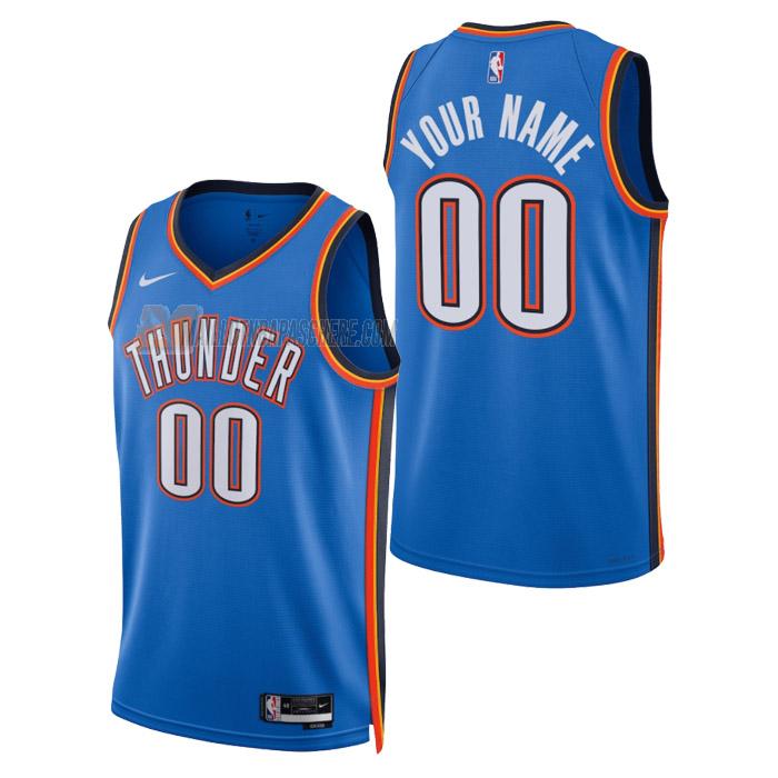 maillot custom oklahoma city thunder de homme bleu icon edition 2023