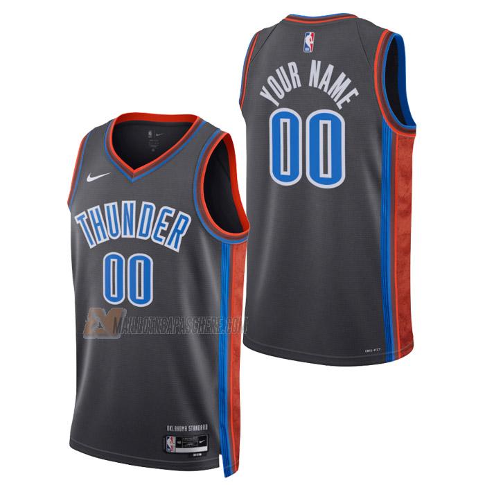 maillot custom oklahoma city thunder de homme gris city edition 2023