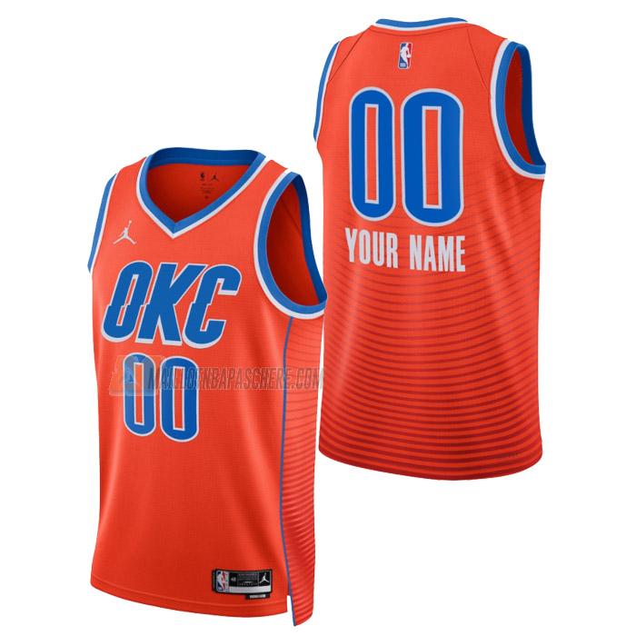 maillot custom oklahoma city thunder de homme orange statement edition 2023