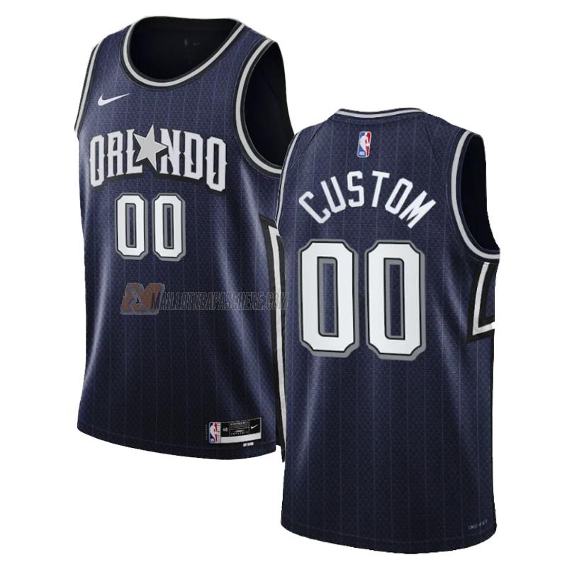 maillot custom orlando magic de 0 homme bleu marine city edition 2023-24