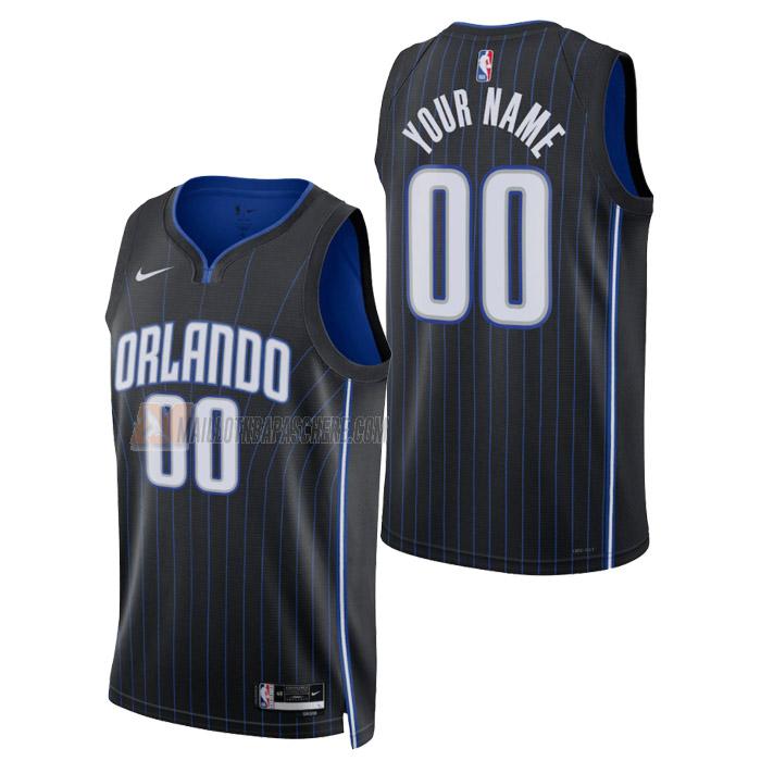 maillot custom orlando magic de homme noir icon edition 2023