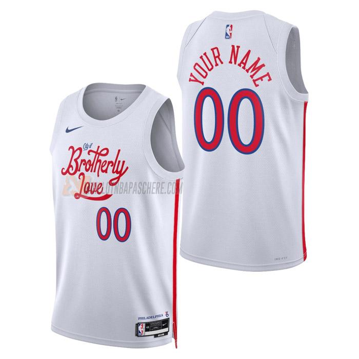 maillot custom philadelphia 76ers de homme blanc city edition 2023