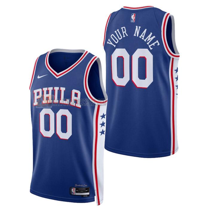 maillot custom philadelphia 76ers de homme bleu icon edition 2023