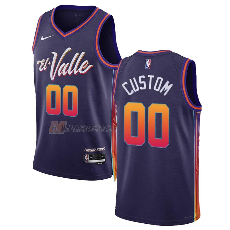 maillot custom phoenix suns de 0 homme violet city edition 2023-24