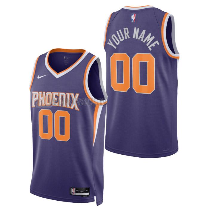 maillot custom phoenix suns de homme mauve icon edition 2023