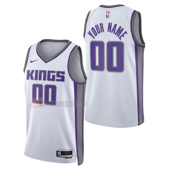 maillot custom sacramento kings de homme blanc association edition 2023