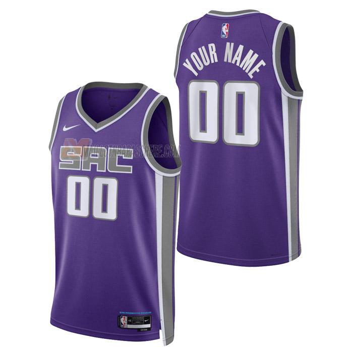 maillot custom sacramento kings de homme mauve icon edition 2023