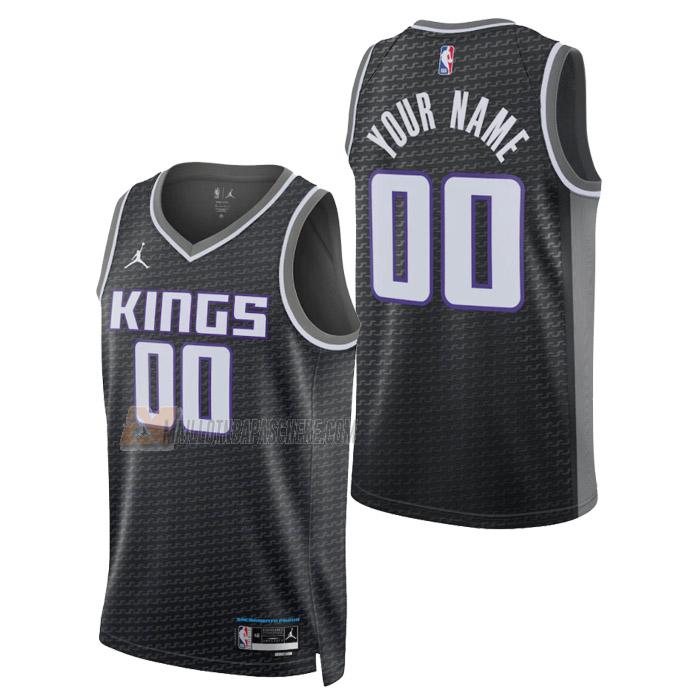 maillot custom sacramento kings de homme noir statement edition 2023