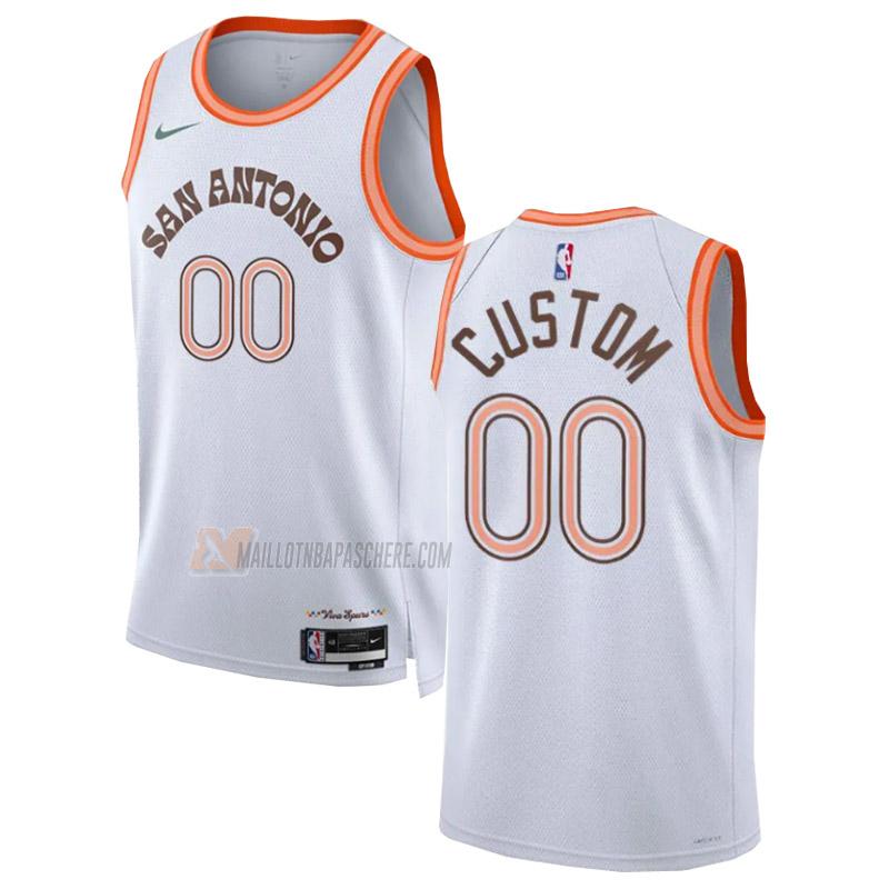 maillot custom san antonio spurs de 0 homme blanc city edition 2023-24