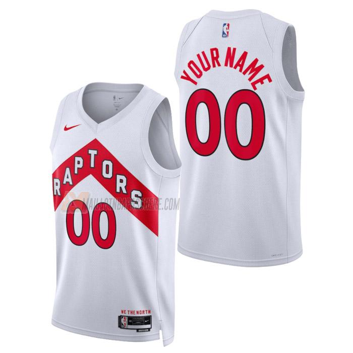 maillot custom toronto raptors de homme blanc association edition 2023