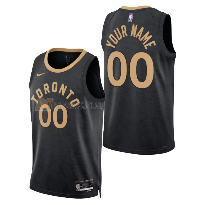 maillot custom toronto raptors de homme noir city edition 2023