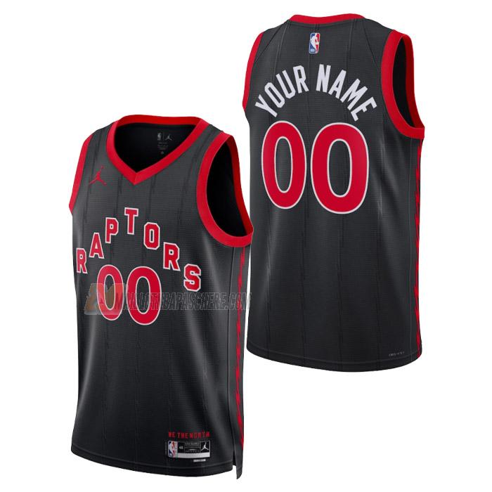 maillot custom toronto raptors de homme noir statement edition 2023