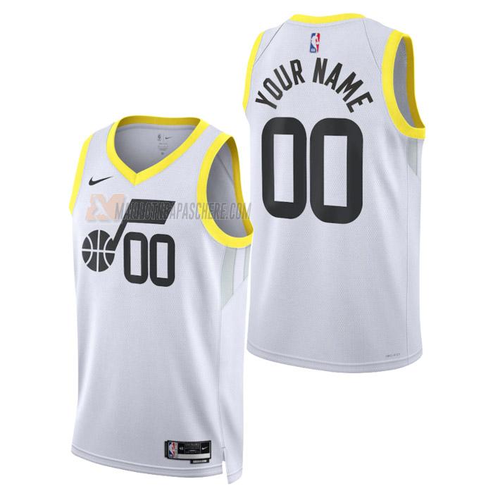 maillot custom utah jazz de homme blanc association edition 2023