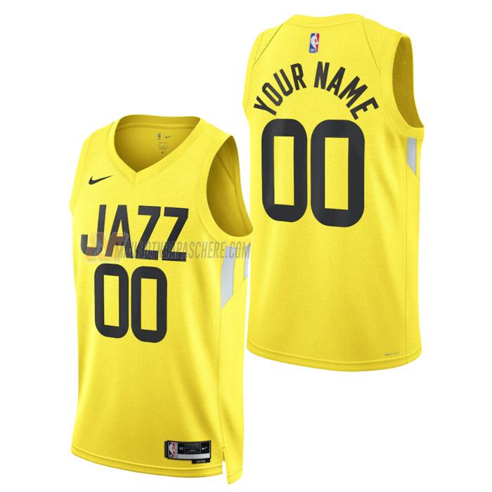 maillot custom utah jazz de homme jaune icon edition 2023