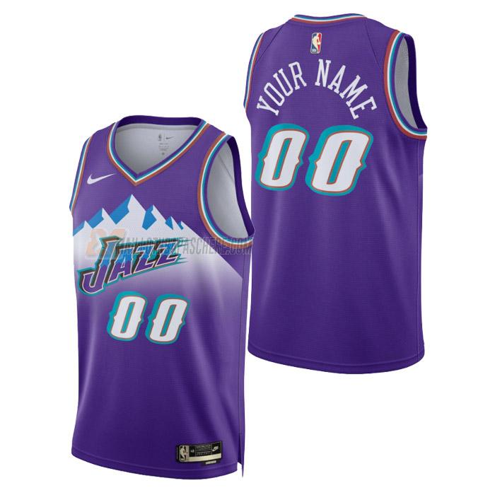 maillot custom utah jazz de homme mauve city edition 2023