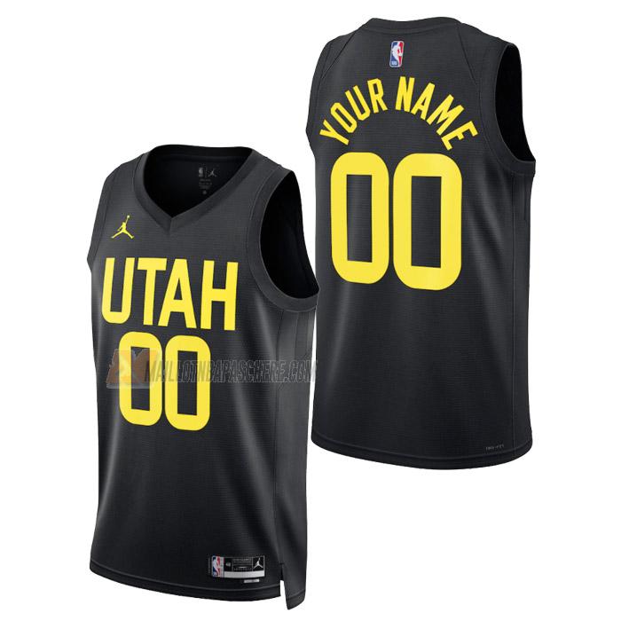 maillot custom utah jazz de homme noir statement edition 2023