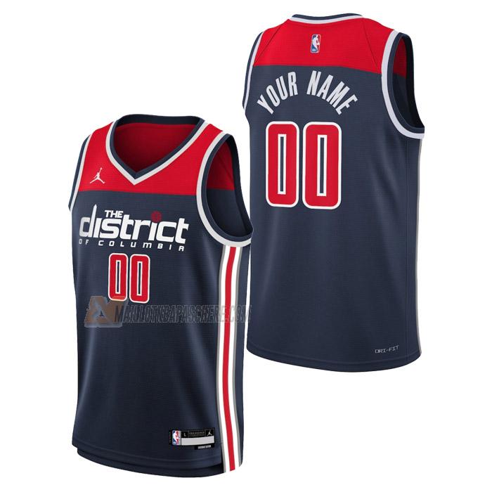 maillot custom washington wizards de homme bleu marine statement edition 2023