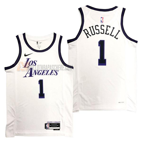 maillot d'angelo russell los angeles lakers de 1 homme blanc city edition 2023