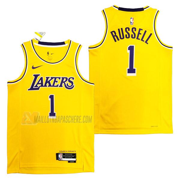 maillot d'angelo russell los angeles lakers de 1 homme jaune icon edition 2023