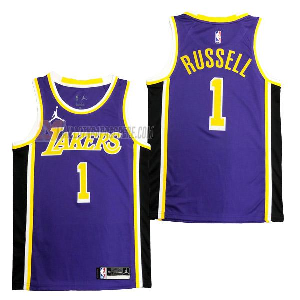 maillot d'angelo russell los angeles lakers de 1 homme violet statement edition 2022