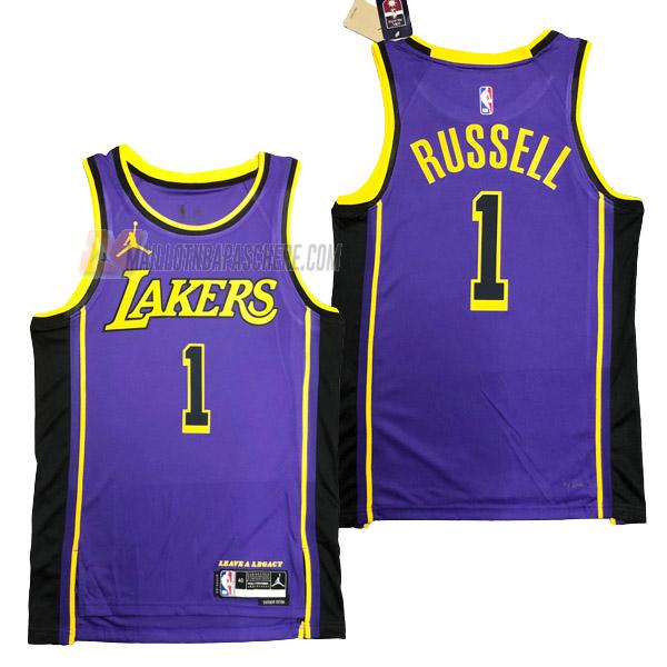 maillot d'angelo russell los angeles lakers de 1 homme violet statement edition 2023