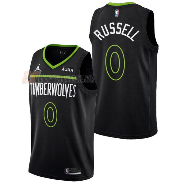 maillot d'angelo russell minnesota timberwolves de 0 homme noir statement edition 2023