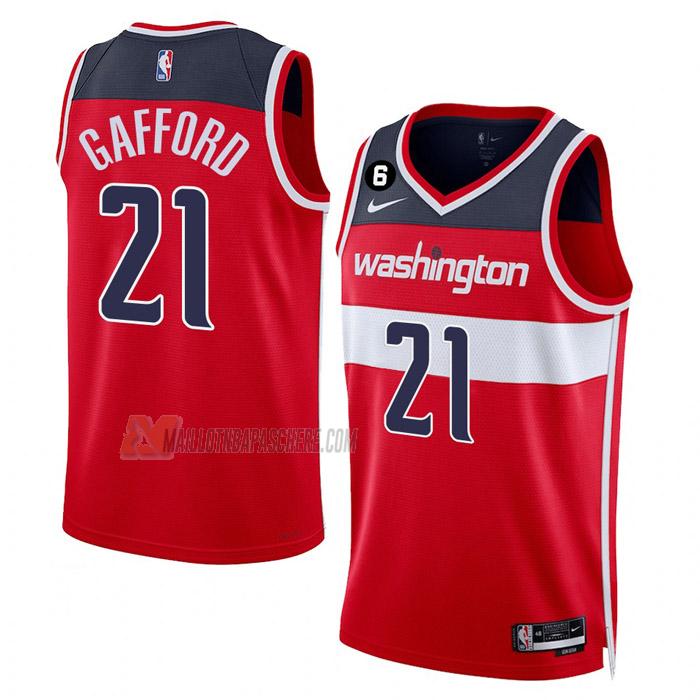 maillot daniel gafford washington wizards de 21 homme rouge icon edition 2023