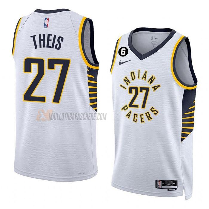 maillot daniel theis indiana pacers de 27 homme blanc association edition 2023