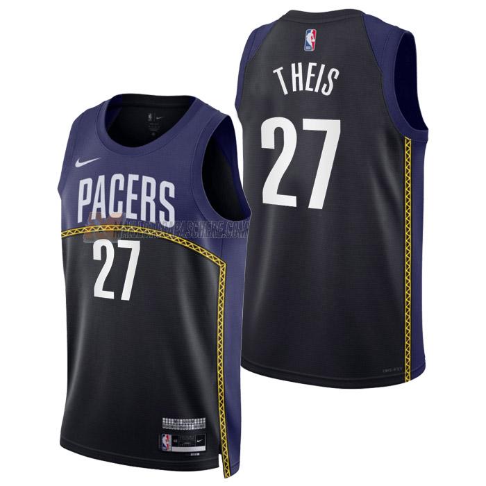 maillot daniel theis indiana pacers de 27 homme noir city edition 2023