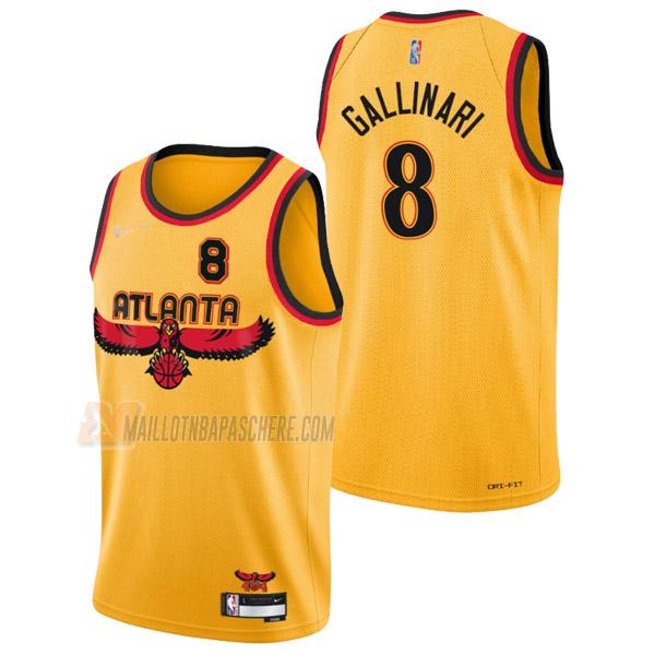 maillot danilo gallinari atlanta hawks de 8 homme jaune city edition 2022