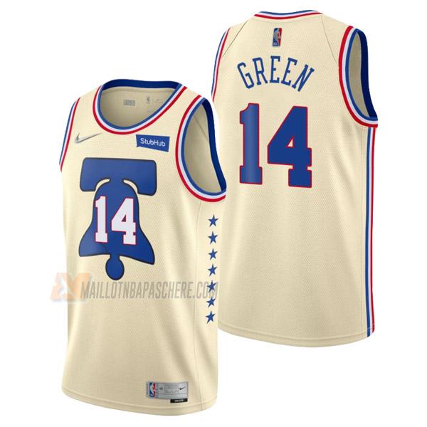 maillot danny green philadelphia 76ers de 14 homme crème earned edition 2021