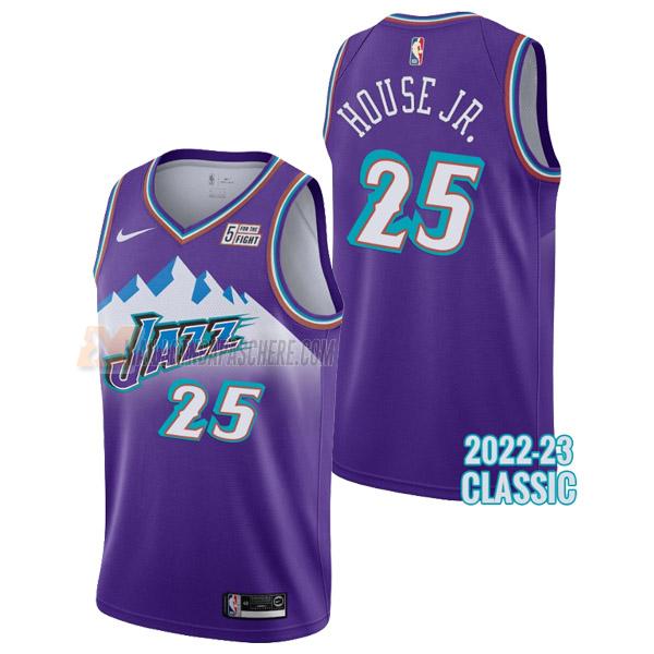 maillot danuel house jr utah jazz de 25 homme mauve classic edition 2023