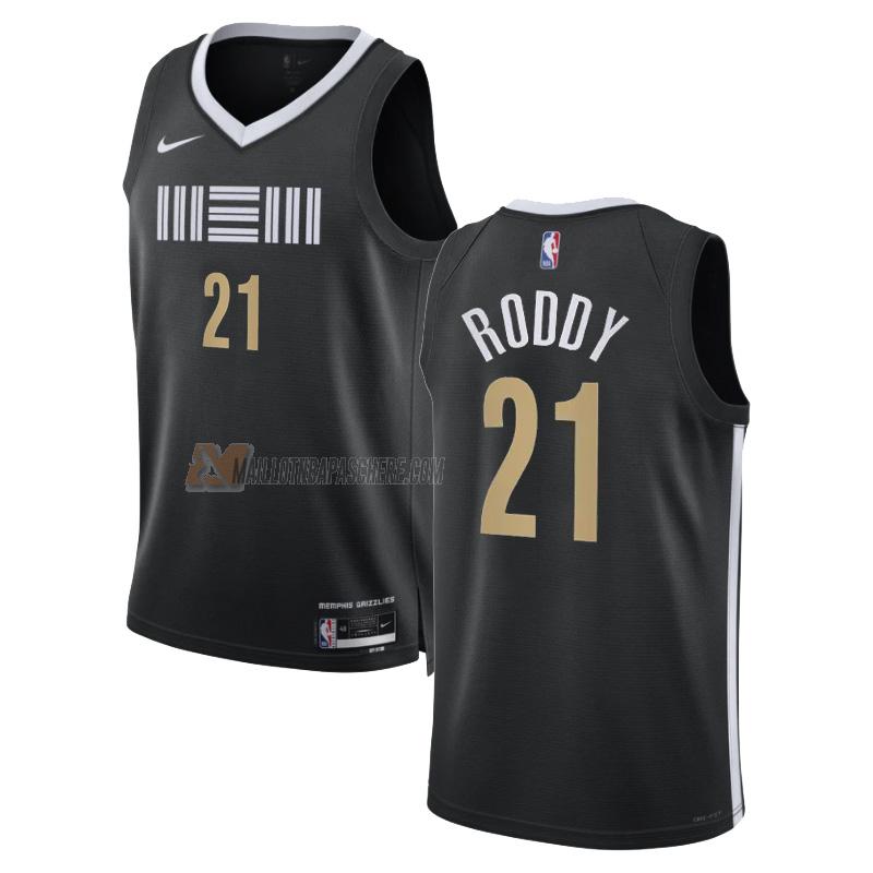 maillot david roddy memphis grizzlies de 21 homme noir city edition 2023-24