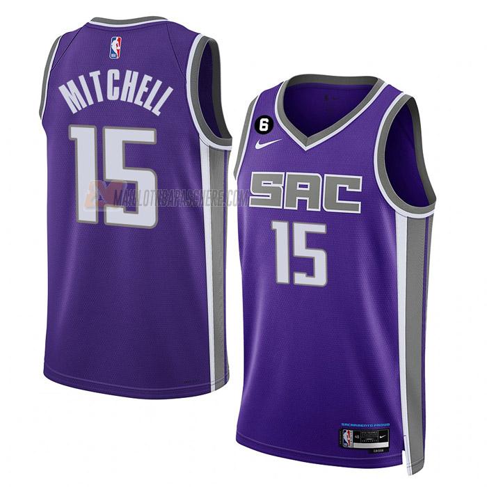 maillot davion mitchell sacramento kings de 15 homme mauve icon edition 2023