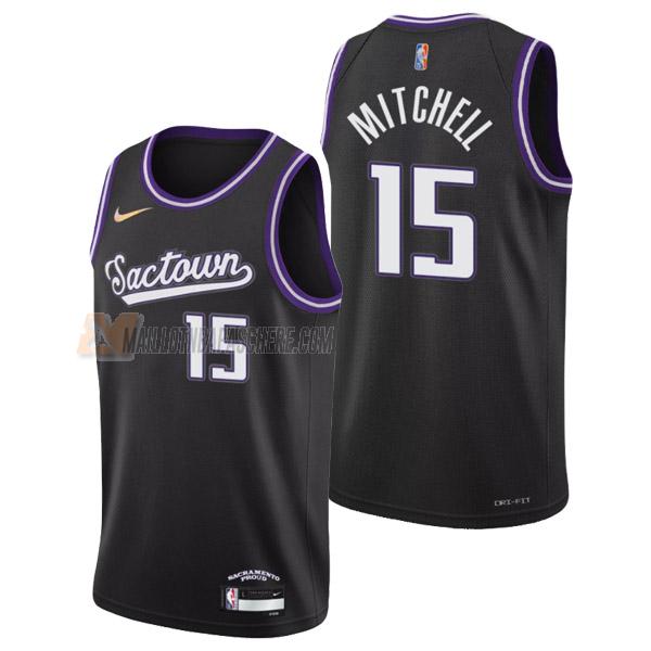 maillot davion mitchell sacramento kings de 15 homme noir city edition 2022