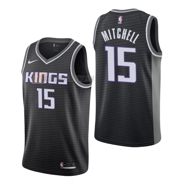 maillot davion mitchell sacramento kings de 15 homme noir statement edition 2023