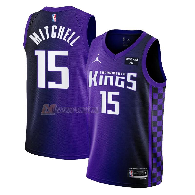 maillot davion mitchell sacramento kings de 15 homme violet statement edition 2023-24