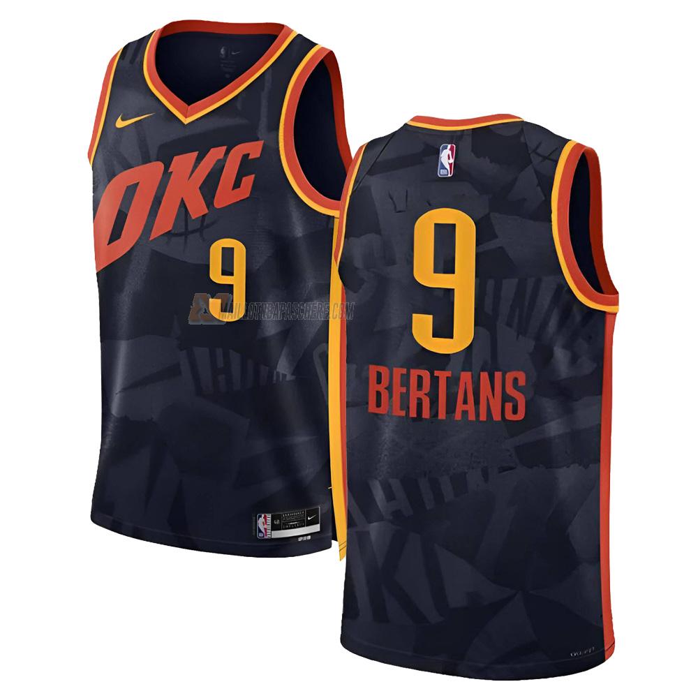 maillot davis bertans oklahoma city thunder de 9 homme noir city edition 2023-24