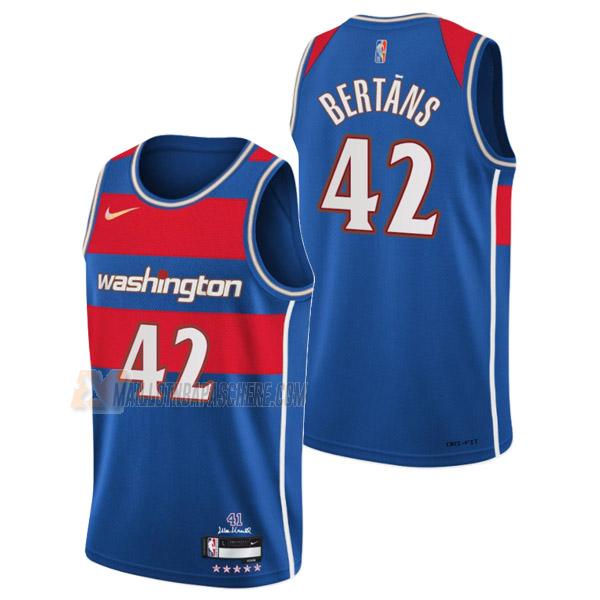 maillot davis bertans washington wizards de 42 homme bleu city edition 2022