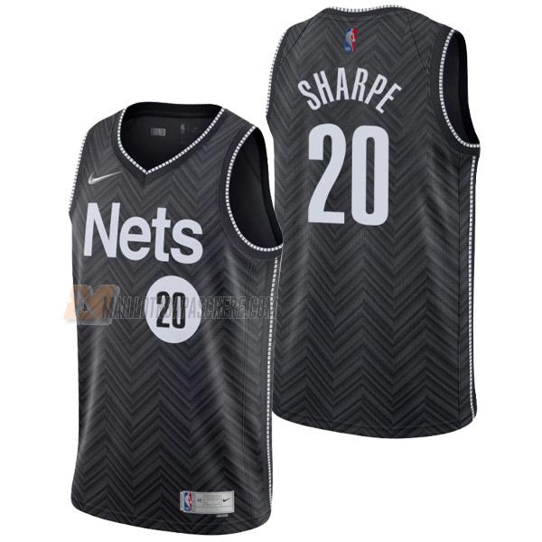 maillot dayron sharpe brooklyn nets de 20 homme noir earned edition 2022